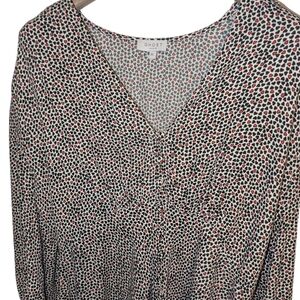 GHOST LONDON Mika Black White Red Heart Long Sleeve Midi Dress Valentines XL